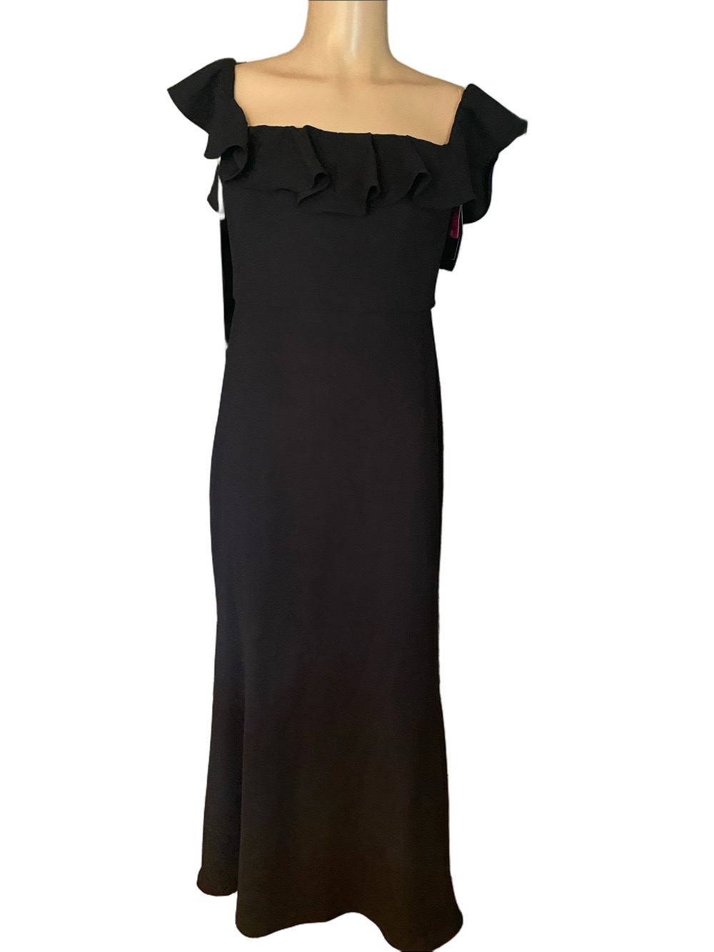 MSK Black NWT One-Shoulder Ruffle Evening Gown